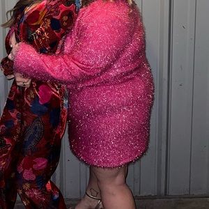 Never Fully Dressed Hot Pink Sparkle Mini Dress and Matching Jacket